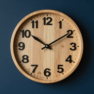 Horloge Murale en Bois Massif Avec Piles